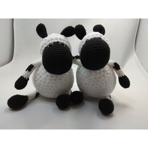 Oveja Amigurumi Natalizia Uncinetto Peluche Morbido Rosso e Bianco