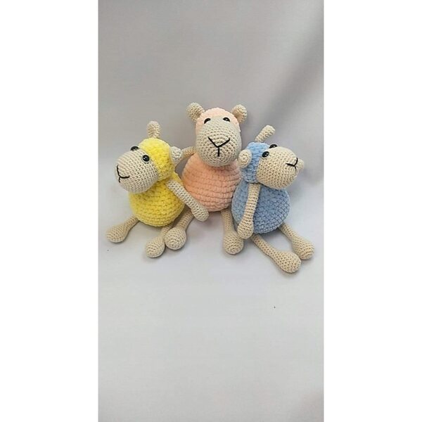Oveja Amigurumi Natalizia Uncinetto Peluche Morbido Rosso e Bianco