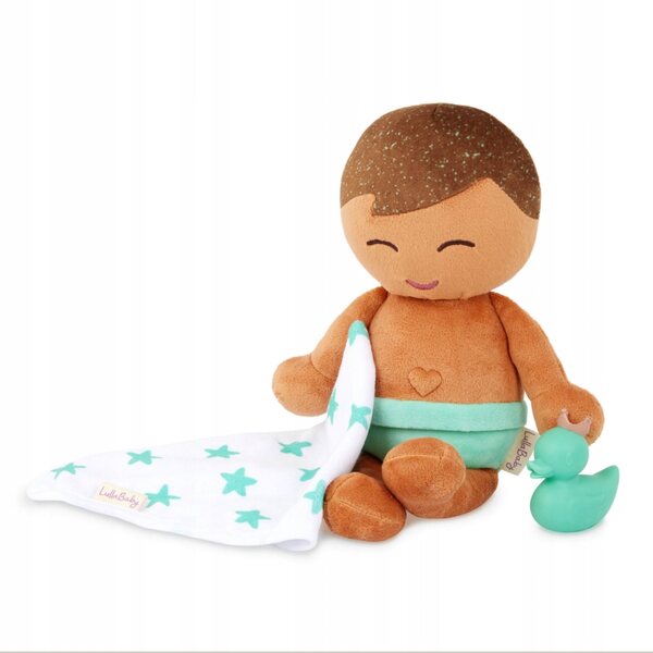 LullaBaby Baby-Badepuppe, 35 cm, braune Haare, kindersicher