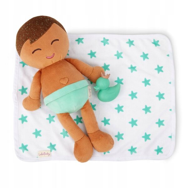 LullaBaby Baby-Badepuppe, 35 cm, braune Haare, kindersicher