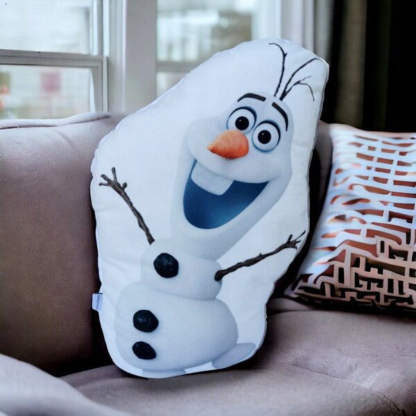 Plüschkissen Olaf aus antiallergischer Mikrofaser und Minky-Fleece, 46 x 27 cm