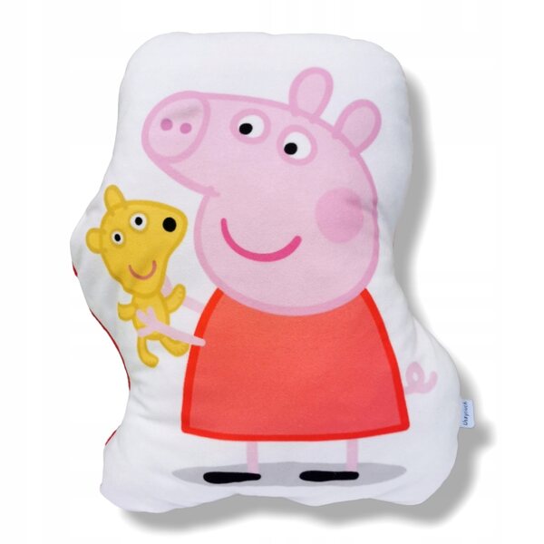 Peppa Pig Plüschkissen aus Mikrofaser und Fleece Minky Rot 45x33 cm