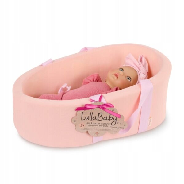 LullaBaby Bambolina con morbida cesta Navicella 35 cm per la prima infanzia