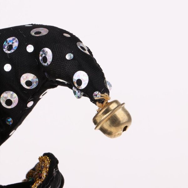 Bambola Triangel Italiana 17 cm in Porcellana con Abito Nero Elegante