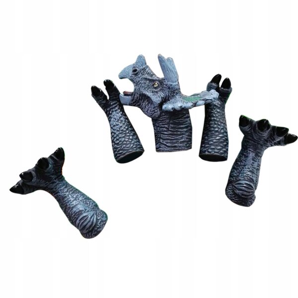 Pacynki Dinozauri Triceratops Grigio 5 Pezzi Giocattoli Educativi