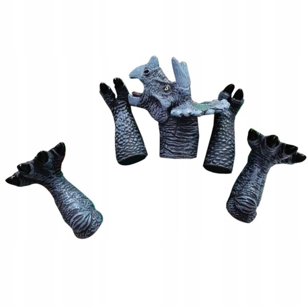 Pacynki Dinozauri Triceratops Grigio 5 Pezzi Giocattoli Educativi
