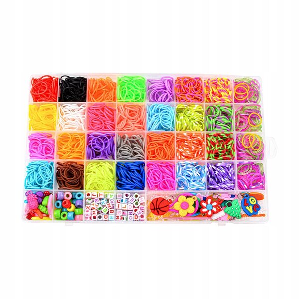 Set 2500 Fascette Colorate per Braccialetti con Organizer e Accessori Creativi