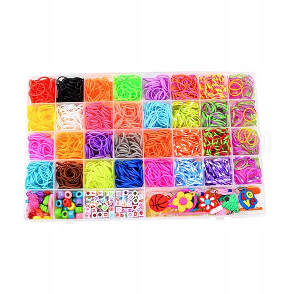 Set 2500 Fascette Colorate per Braccialetti con Organizer e Accessori Creativi