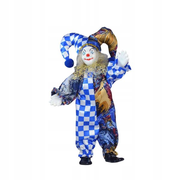 Porzellan-Clown-Puppe, 24 cm, elastische Dekoration für Schreibtisch und Spiele