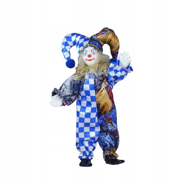 Porzellan-Clown-Puppe, 24 cm, elastische Dekoration für Schreibtisch und Spiele