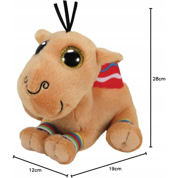 TY Beanie Boos Peluche Cammello Jamal Marrone Occhi Dorati 28 cm