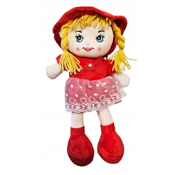 Bambola di pezza Zuzia con grembiule di pizzo e perle 35 cm Emaj