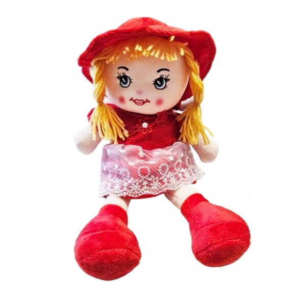 Bambola di pezza Zuzia con grembiule di pizzo e perle 35 cm Emaj