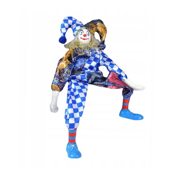 Stilisierte Clown-Puppe aus Holz mit Zubehör und Organizer, 20 l
