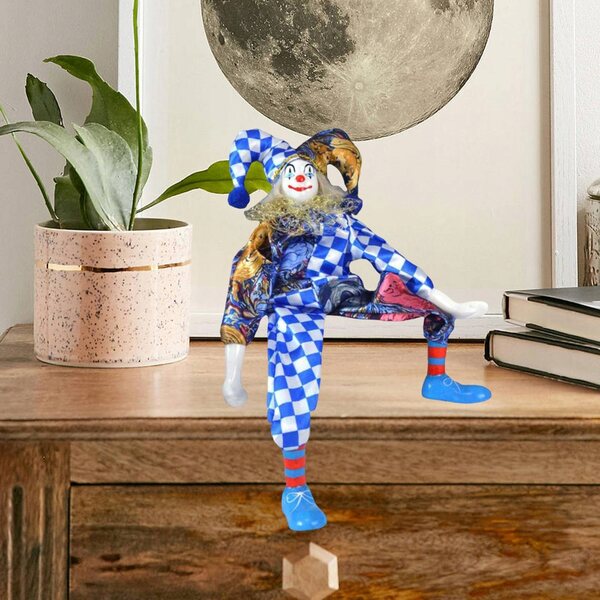 Stilisierte Clown-Puppe aus Holz mit Zubehör und Organizer, 20 l