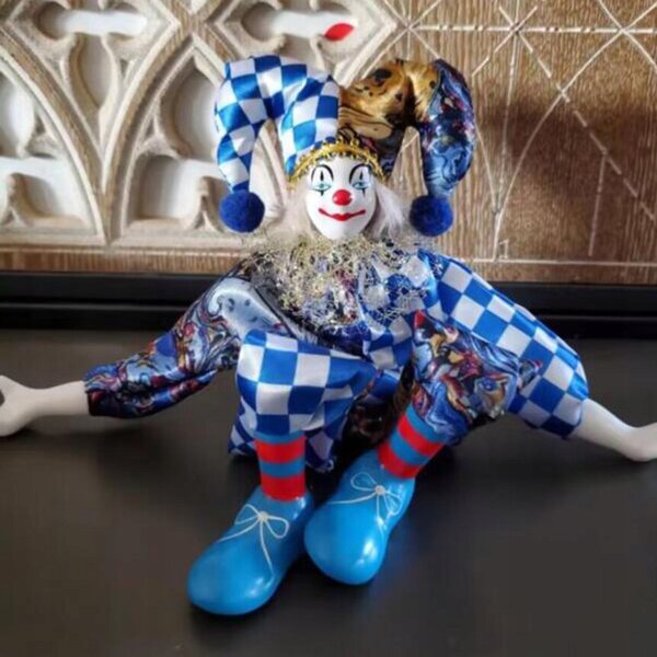 Stilisierte Clown-Puppe aus Holz mit Zubehör und Organizer, 20 l