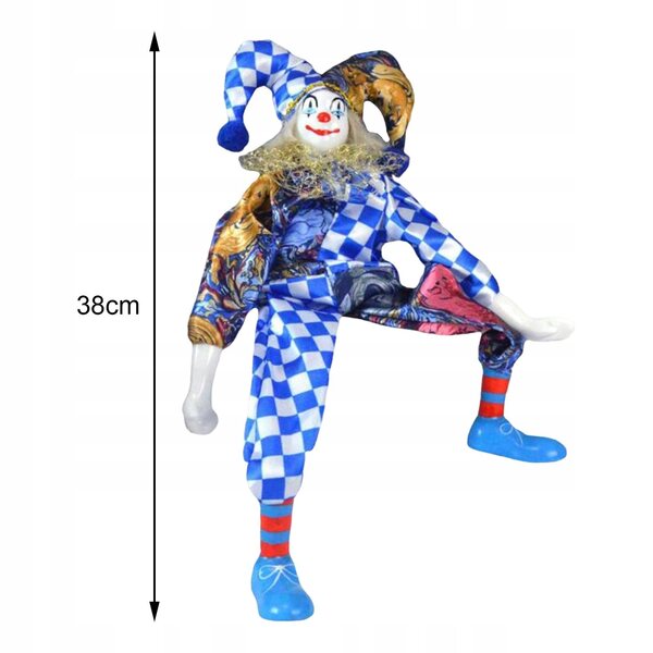 Stilisierte Clown-Puppe aus Holz mit Zubehör und Organizer, 20 l