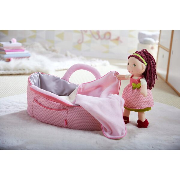 HABA Torba morbida rosa per trasportare bambole con copertina, 18 mesi+