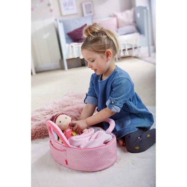 HABA Torba morbida rosa per trasportare bambole con copertina, 18 mesi+