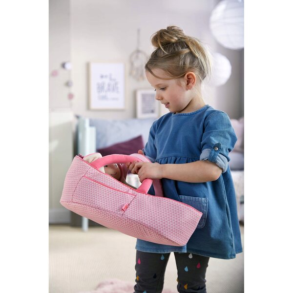 HABA Torba morbida rosa per trasportare bambole con copertina, 18 mesi+