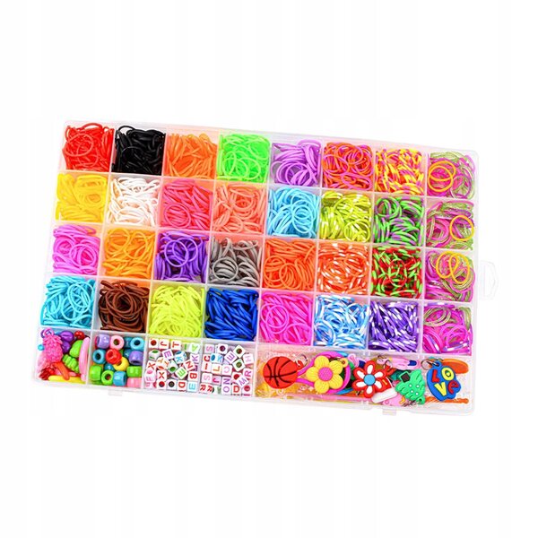 2500-teiliges elastisches Armband-Set mit Perlen und Zubehör für Kinder