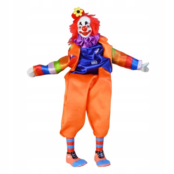 Handgefertigte handbemalte Clownpuppe mit beweglichen Gelenken, 38 cm