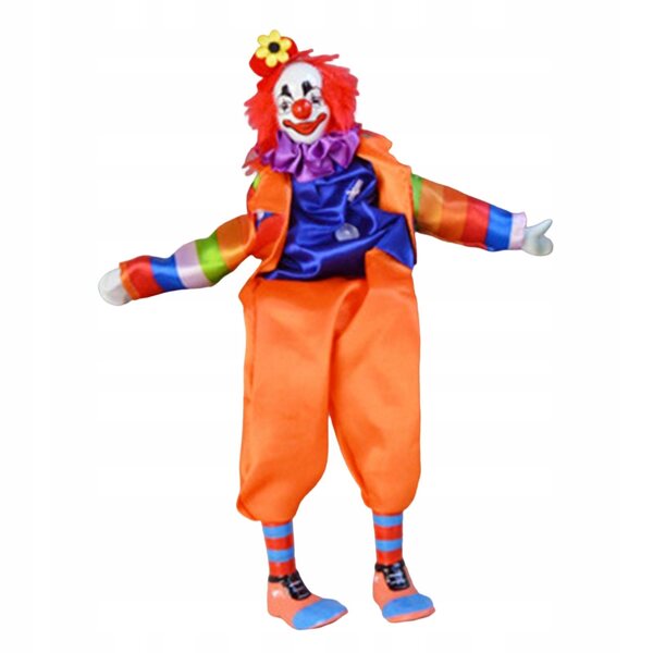 Handgefertigte handbemalte Clownpuppe mit beweglichen Gelenken, 38 cm