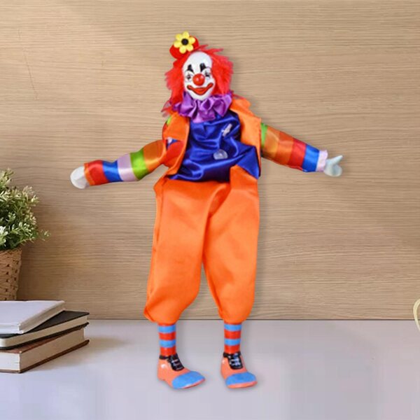Handgefertigte handbemalte Clownpuppe mit beweglichen Gelenken, 38 cm