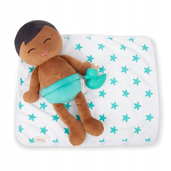 LullaBaby Brunetto Baby-Badepuppe 35 cm, weich und sicher