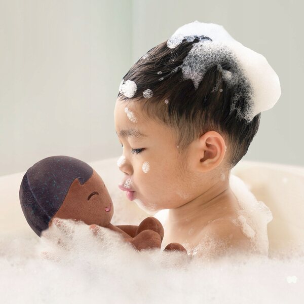 LullaBaby Brunetto Baby-Badepuppe 35 cm, weich und sicher