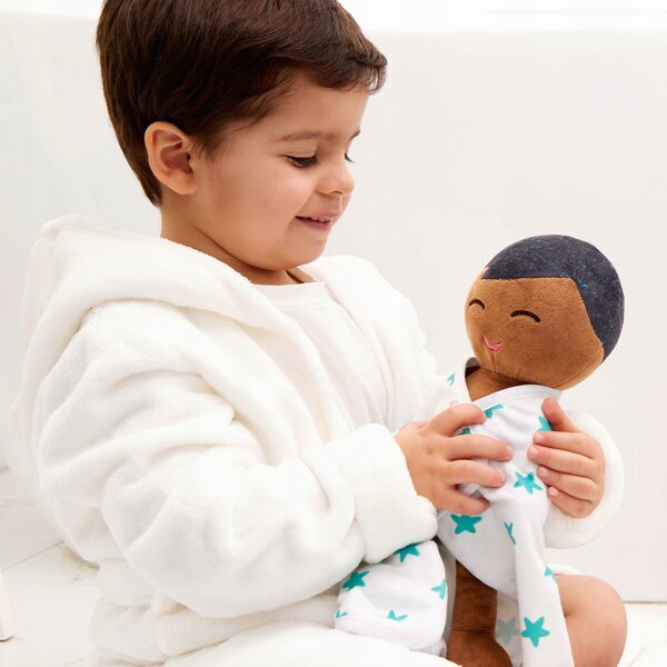 LullaBaby Brunetto Baby-Badepuppe 35 cm, weich und sicher