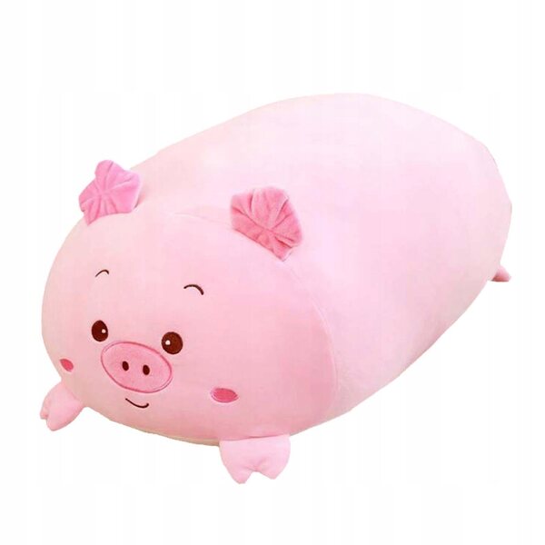 Rosa Plüsch in Schweineform 30 cm | Weiches Deko-Plüsch- und Kuschelkissen