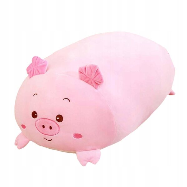 Plush rosa a forma di maialino 30 cm | Morbida peluche decorativa e cuscino da coccolare