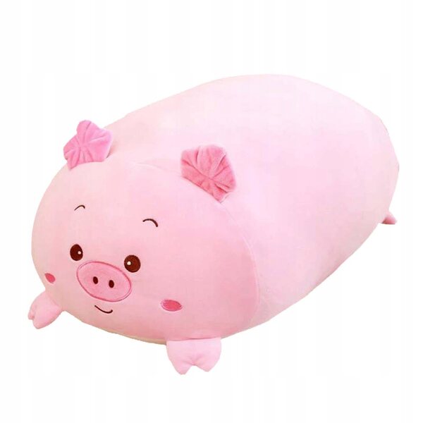Plush rosa a forma di maialino 30 cm | Morbida peluche decorativa e cuscino da coccolare