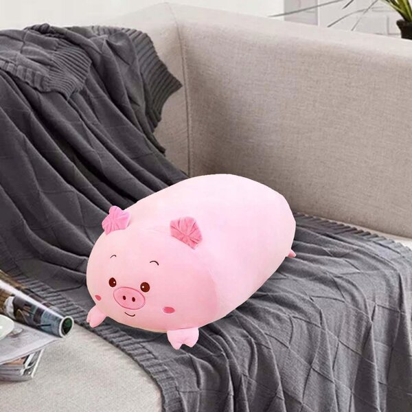 Plush rosa a forma di maialino 30 cm | Morbida peluche decorativa e cuscino da coccolare