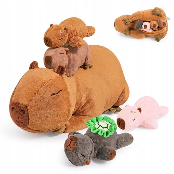 Set mit 5 weichen Kissen in Capybara-Form für Kinder ab 3 Jahren im Kawaii-Stil