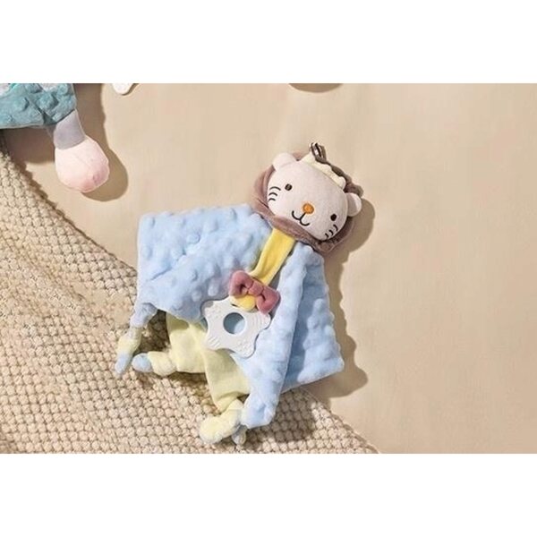 Peluche Leone con Sonaglio per Neonati 26 cm - Gioco Sicuro e Sensoriale CE