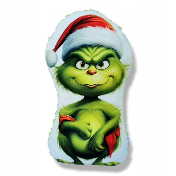 Grinch Weihnachtskissen - weiches grünes Dekokissen 45x25 cm