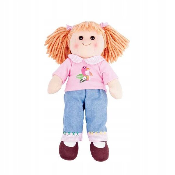 Bigjigs Toys Molly, bambola di pezza sicura e morbida, 16 cm