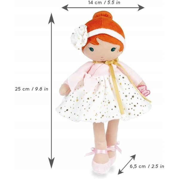 Bambola di stoffa Tendresse Valentine 25 cm Balletto morbida e lavabile