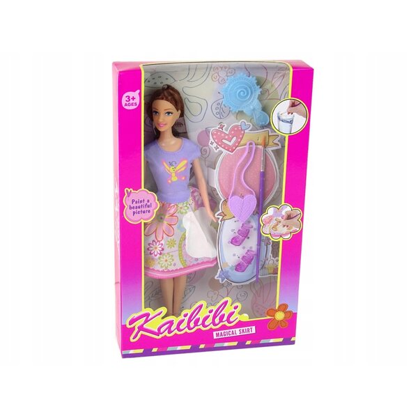 Kleines Mädchen mit langen Haaren und Kleid ausmalen - Kreativspiel für Mädchen