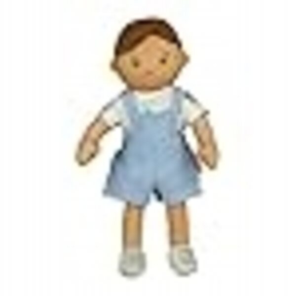 Bambola morbida Heeless Ben 22cm con salopette blu per bambini 3+ anni