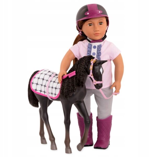 Our Generation Foal Black Velvet 30cm con Accessori per Bambini 3+