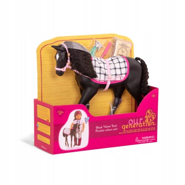 Our Generation Foal Black Velvet 30cm con Accessori per Bambini 3+