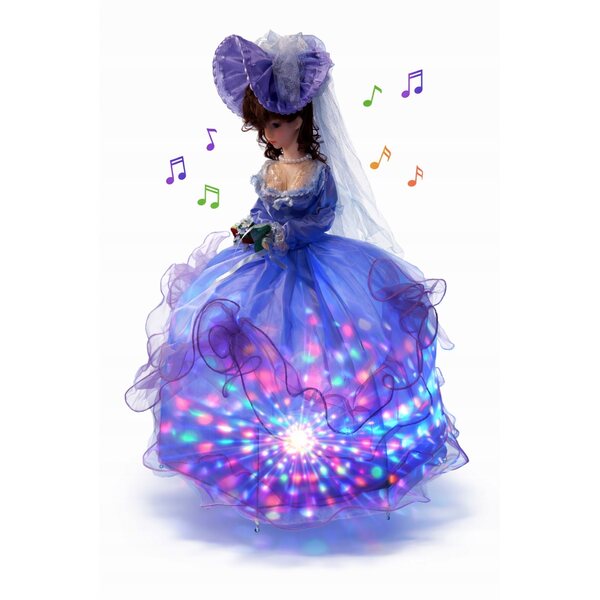 Bambola Lady Princess alta 58 cm con musica, luce LED e abito in stile vittoriano