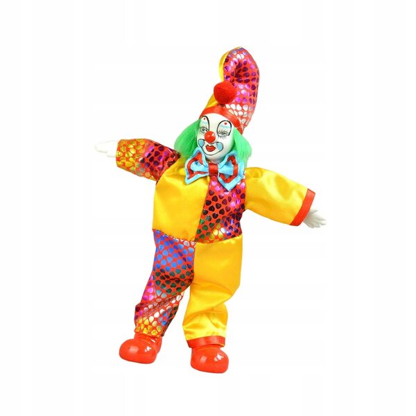 Clownpuppe 23 cm mit flexiblen Gelenken und dramatischem Kostüm für die Heimdekoration
