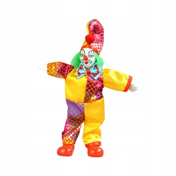 Clownpuppe 23 cm mit flexiblen Gelenken und dramatischem Kostüm für die Heimdekoration