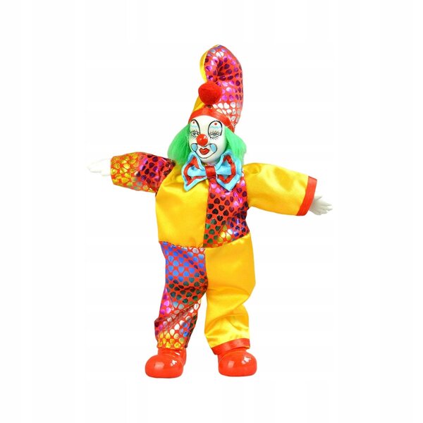 Clownpuppe 23 cm mit flexiblen Gelenken und dramatischem Kostüm für die Heimdekoration