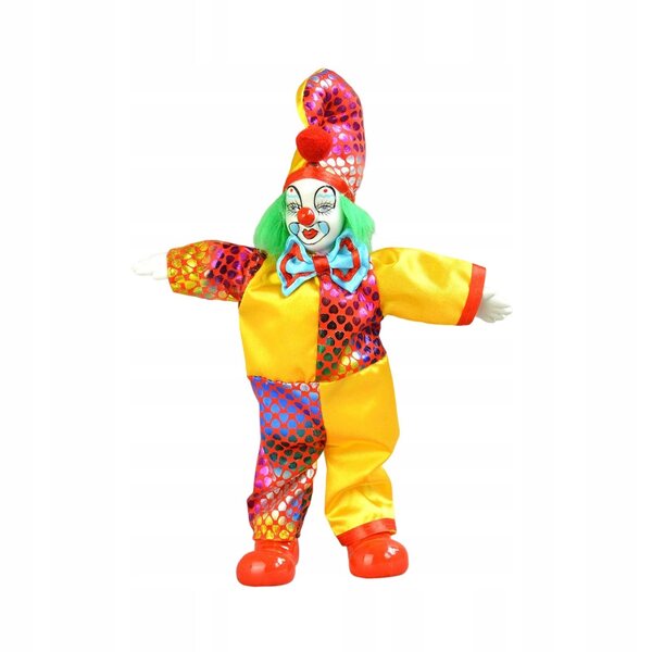 Clownpuppe 23 cm mit flexiblen Gelenken und dramatischem Kostüm für die Heimdekoration