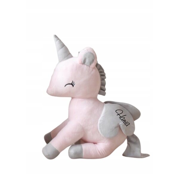 XL Riesiges rosa Melootka-Einhorn-Plüschtier mit personalisiertem Namen